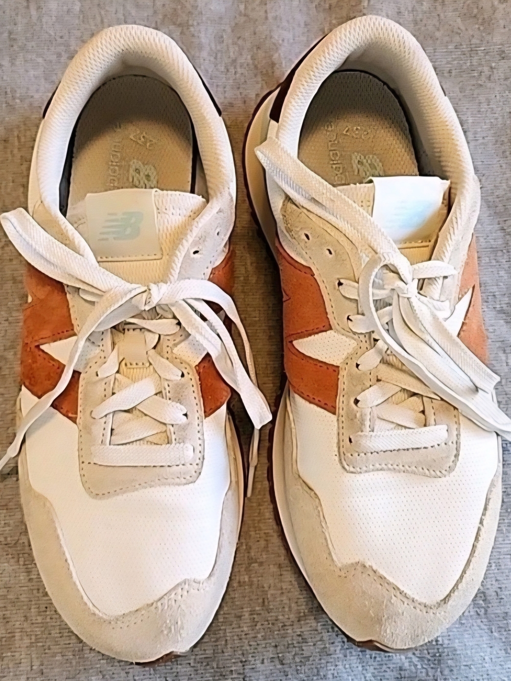 New Balance  White & Brown Suede Accent Retro Runners